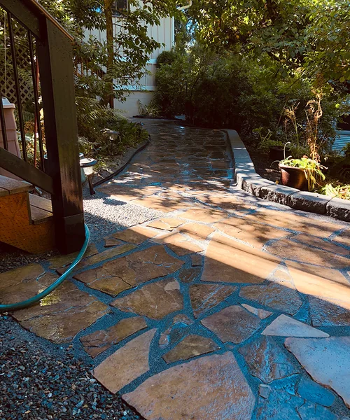 Flagstone patio wet polymeric sand In Issaquah